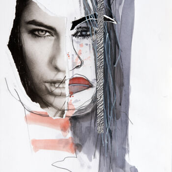 Collages titled "Face Off II" by Martin Wieland, Original Artwork, Collages