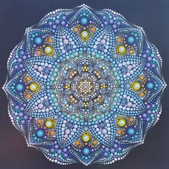 绘画 标题为“Blue mandala” 由Tinkabenka, 原创艺术品, 丙烯