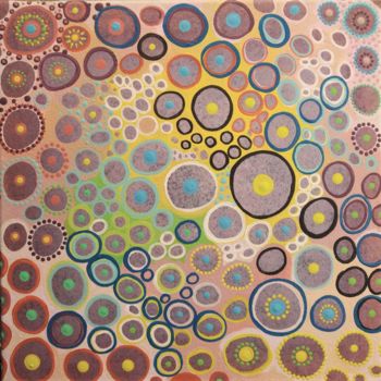 Peinture intitulée "molecules" par Tinkabenka, Œuvre d'art originale, Acrylique