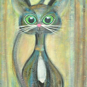 Pittura intitolato "Cat from the magic…" da Tinkabenka, Opera d'arte originale, Acrilico