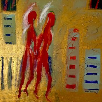 Картина под названием "golden live" - Martina Heyd-Jilg, Подлинное произведение искусства, Акрил