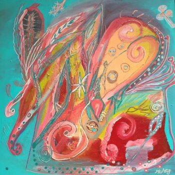 Painting titled "colorful" by Martina Heyd-Jilg, Original Artwork, Acrylic