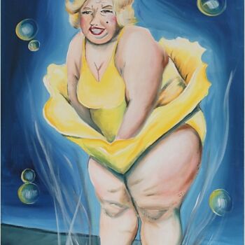 Peinture intitulée ""Plus-Size Marilyn"" par Martina Marten, Œuvre d'art originale, Acrylique