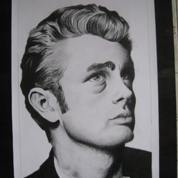 Drawing titled "James Dean" by Martina Purificato, Original Artwork, Other