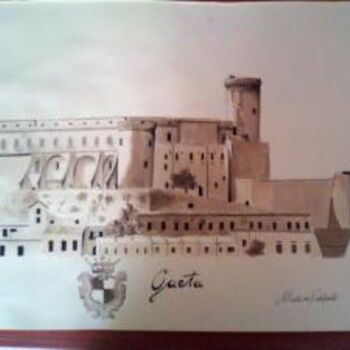 Dibujo titulada "Castello di Gaeta" por Martina Purificato, Obra de arte original, Otro