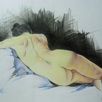 Disegno intitolato "schiena-di-donna.jpg" da Martina Purificato, Opera d'arte originale