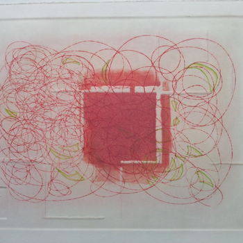 Druckgrafik mit dem Titel "ets-relief-vlakdruk" von Martina Trager, Original-Kunstwerk, Radierung