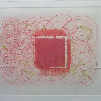 Printmaking titled "ets-relief-vlakdruk" by Martina Trager, Original Artwork, Etching