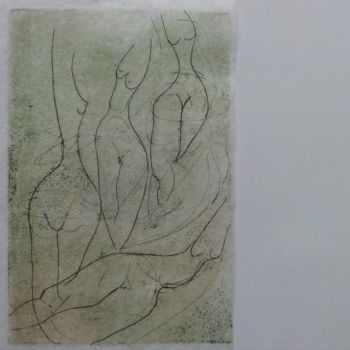 Gravures & estampes intitulée "relevé 3" par Martina Trager, Œuvre d'art originale, Monotype