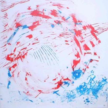 Картина под названием "Rouge attaque" - Martin Boisvert, Подлинное произведение искусства