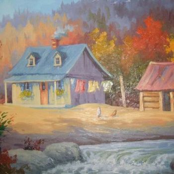 Pintura intitulada "La Rivière du Gouff…" por Martin Desbiens, Obras de arte originais