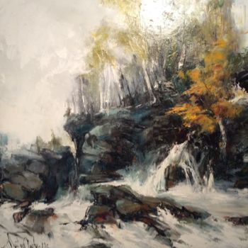 Painting titled "Rock Bluff" by Martine, Original Artwork