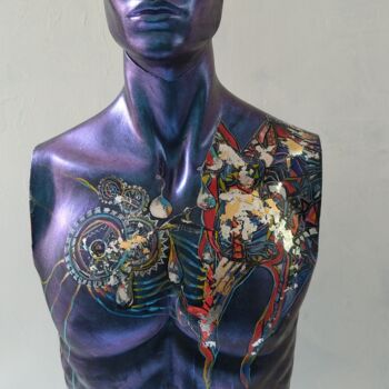 Escultura titulada "Bleu" por Martine Banacer, Obra de arte original, Resina