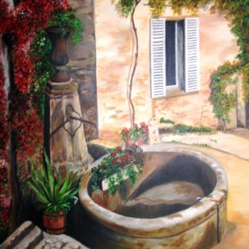 Peinture intitulée "La Fontaine" par Martine Bonnerave, Œuvre d'art originale, Autre