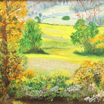 Painting titled "Prairie" by Martine Bonnerave, Original Artwork, Other
