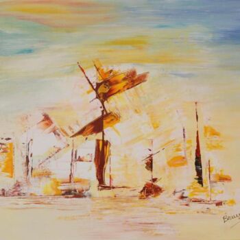 Painting titled "regate" by Martine Bruyere, Original Artwork, Acrylic