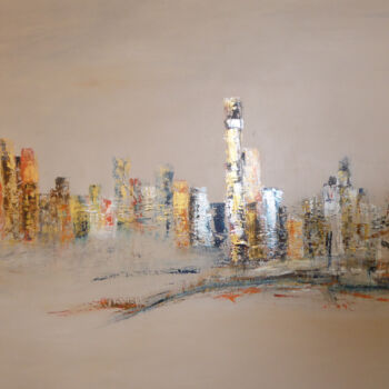 Painting titled "big-city.jpg" by Martine Bruyere, Original Artwork, Acrylic