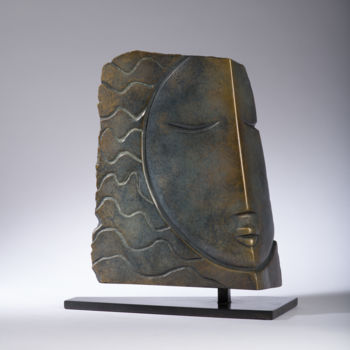 Escultura intitulada "Visage d'elle" por Martine Camors, Obras de arte originais, Bronze