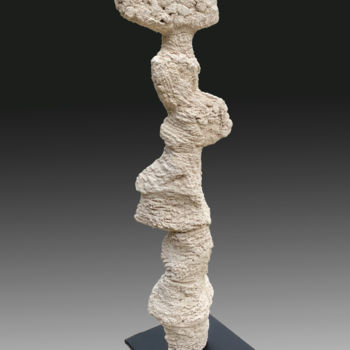 Sculpture titled "Eclosion minérale (…" by Martine Camors, Original Artwork, Terra cotta