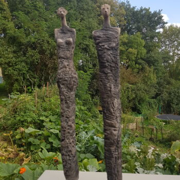 Sculpture intitulée "Ensemble ou pas" par Martine Camors, Œuvre d'art originale, Terre cuite