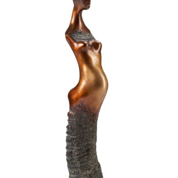 Skulptur mit dem Titel ""Neuf mois"" von Martine Camors, Original-Kunstwerk, Bronze