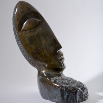 Sculpture titled ""L'homme tranquille"" by Martine Camors, Original Artwork, Bronze