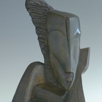 Sculpture intitulée ""Tête à tête"" par Martine Camors, Œuvre d'art originale, Bronze
