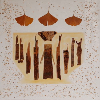 Colagens intitulada "Ceremony" por Martine Capdeville-Lacomme, Obras de arte originais