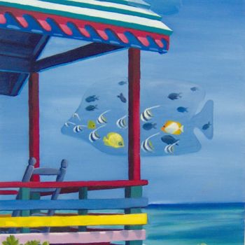 Peinture intitulée "Bahamas" par Martine Cazajus, Œuvre d'art originale