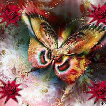 Arts numériques intitulée "Papillon" par Winique, Œuvre d'art originale