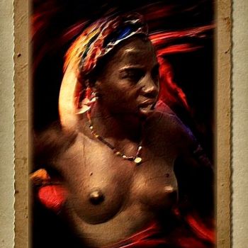 Digitale Kunst getiteld "AFRICAINE NUE" door Winique, Origineel Kunstwerk
