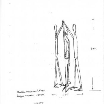 Sculpture intitulée "croquis de maquette…" par Martine Daigre, Œuvre d'art originale