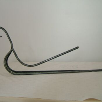 Sculpture titled "cygne" by Martine Daigre, Original Artwork, Metals