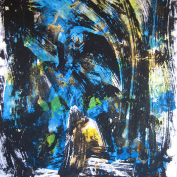 Peinture intitulée "014-atmoshere-bleue…" par Martine Durand, Œuvre d'art originale