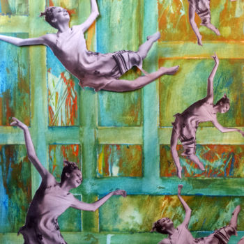 Pittura intitolato "016-horizon-vertica…" da Martine Durand, Opera d'arte originale