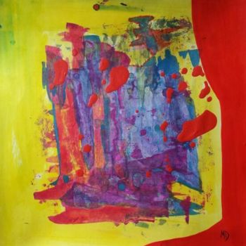 Картина под названием "jaune-vermillon-30x…" - Martine Durand, Подлинное произведение искусства