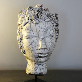 Sculpture intitulée "tête de femme 3" par Martine France Moreau, Œuvre d'art originale, Argile