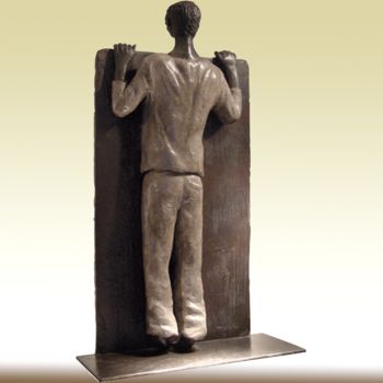 Sculpture intitulée "de l'autre côté" par Martine France Moreau, Œuvre d'art originale, Bronze