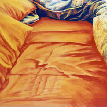 Pintura titulada "Lit 5 - “Dépêche to…" por Martine Lafont, Obra de arte original, Oleo Montado en Bastidor de camilla de ma…