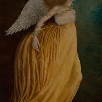 Painting titled "ange-pas.jpg" by Martine Langton, Original Artwork, Oil