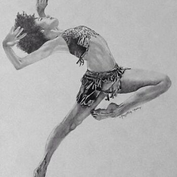 Drawing titled "Série danse 2" by Martine Mazellier, Original Artwork, Pencil