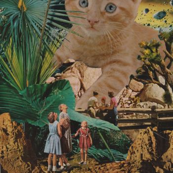 拼贴 标题为“Kitty” 由Martine Mooijenkind, 原创艺术品, 纸