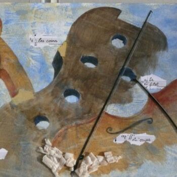 Peinture intitulée "12 violons .JPG" par Martine Palhol, Œuvre d'art originale, Huile