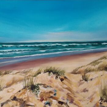 Pintura titulada "La dune" por Martine Romainville, Obra de arte original, Acrílico Montado en Bastidor de camilla de madera