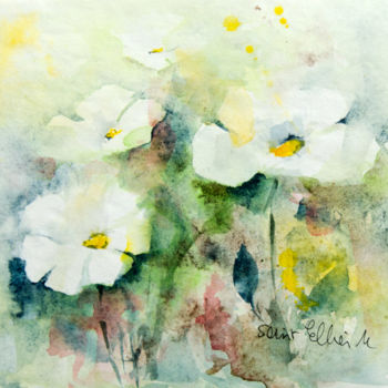 "Fleurs de printemps" başlıklı Tablo Martine Saint Ellier tarafından, Orijinal sanat, Suluboya