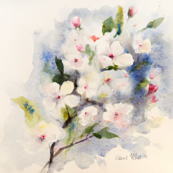 「Fleurs de cerisier」というタイトルの絵画 Martine Saint Ellierによって, オリジナルのアートワーク, 水彩画