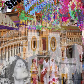 Цифровое искусство под названием "Séville" - Martine Sebastien, Подлинное произведение искусства, Фотомонтаж Установлен на Д…