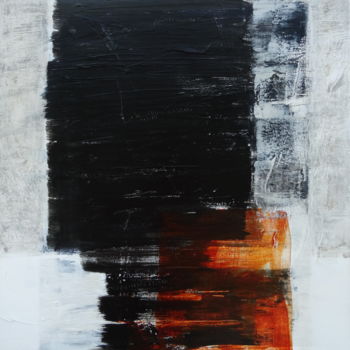 Peinture intitulée "Composition en noir…" par Martine Sentein, Œuvre d'art originale, Acrylique Monté sur Châssis en bois