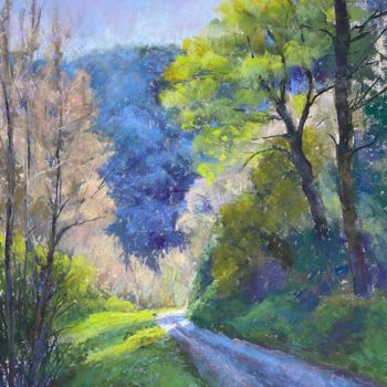 Painting titled "Spring is here" by Martine Tulet, Original Artwork, Pastel