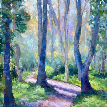 Painting titled "My favorite path al…" by Martine Tulet, Original Artwork, Pastel